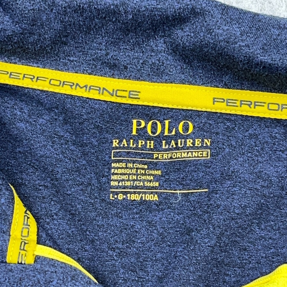 Polo Ralph Lauren Sweater Men Large Blue Pullover 1/4 Zip Performance Wicking - Picture 4 of 10